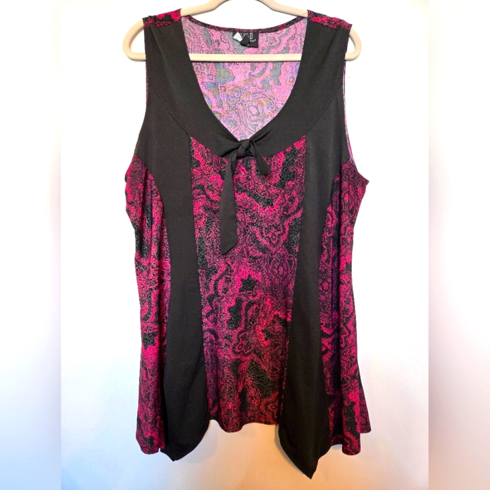 4 for $25 💥 New Woman Design red sleeveless abstract patterned blouse size 2X